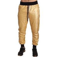 Guld Byxor Dolce & Gabbana Bomullsbyxor Herr M Bomull Guldgris