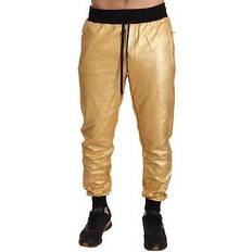 Dolce & Gabbana Gold Trousers & Shorts Dolce & Gabbana Gold Sweatpants Men's