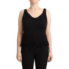 Fringed Sleeveless Top - Black