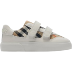 Kid's Check Cotton & Leather Sneakers - Sand