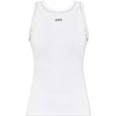 Off-White Tank Tops Off-White Tanktop mit Perlenverzierung - - Damen