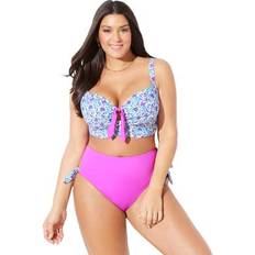 Paisley Swimwear Swimsuits For All Plus Size Women's Confidante Bra Bikini Top - Pink Boho Paisley