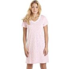 Pink Nightgowns Camille Floral Print Cotton Summer Nightshirt - Pink