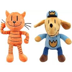 (2 Piece Set) Dogman&Dog Man's Li'l Petey,Funny Detective-Dog Stuffed Toy,Cute Companion Doll~