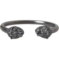 Nialaya Black Rhodium Lion Bangle Bracelet Women