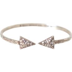 Nialaya Arrow Crystal 925 Silver Bangle Bracelet Women