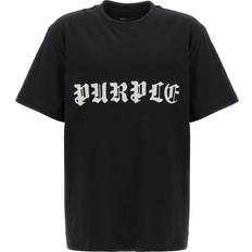 Purple Logo Print T-Shirt - White/Black - Male