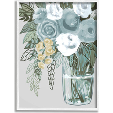 Wall Decorations Stupell Industries Simple Flower Bouquet Arrangement Vase 14.0 H x 11.0 W x 1.5 D Framed Art