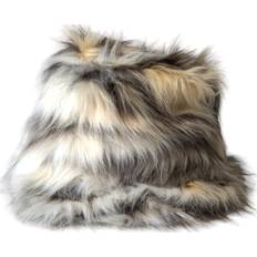 Dame - Multifarvet Hatte Dolce & Gabbana Multicolor Acrylic Fur Bucket Hat Beige