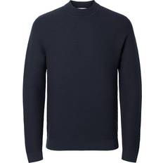 Selected Homme Tion Structure Mock Neck Striktrøje - Sky Captain