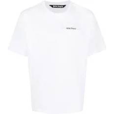 Palm Angels Överdelar Palm Angels Logo Tape Bomull T-Shirt - Vit