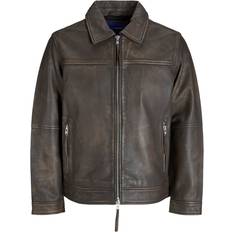 Herre - Læderjakker - XL Jack & Jones Jorclean Leather JKT Goat Mand Chocolate Brown