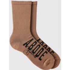 Mies - Ruskea Sukat boohooMAN Abode Jacquard Socks - Brown