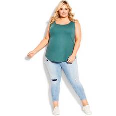 Avenue Tops Avenue Plus Size Women's Plain Tank - Teal