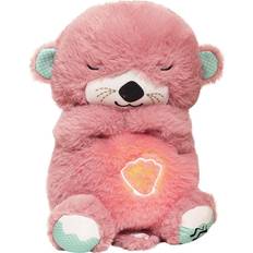 (Pink Otter) Breathing Teddy Bear Otter Koala with Light for Kid Cute Sleep Soothes Music Appease Plush Soft Doll