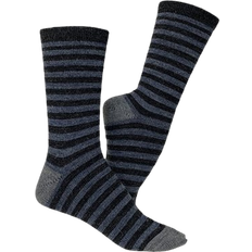 Alpaka Strømper Helsam Alpaca Socks 2-pack - Charcoal Grey/Blue Striped/Blue