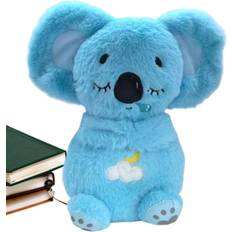 (Blue) Breathing Stuffed For Adults Koala Plush Breathing Animal 4 Modes Adjustable Sleeping Koala With Musical Lights And