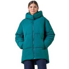 Turquoise - Women Coats Roman Oversized Padded Hooded Coat - Teal