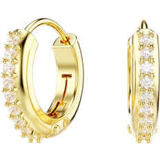 Swarovski Matrix Hoop Earrings - Gold/Transparent