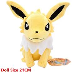 Maxpower (Sit Jolteon) New Plush Toy Cartoon Anime Figure Eevee Jolteon Sylveon Evolution Vaporeon Plush Stuffed Doll Model Kids Birthday GiftsStuffed Animals