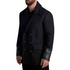 Rayon Coats Double Breasted Wool Blend Sportcoat - Black