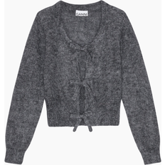 Ganni Dame Overdele Ganni Light Mohair Tie String Cardigan K2411 - Paloma Melange