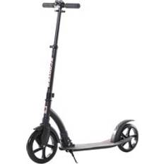 Kick Scooters Homcom Teens Adult Kick Scooter w/ Shock Absorption Mechanism Foldable Black One Size