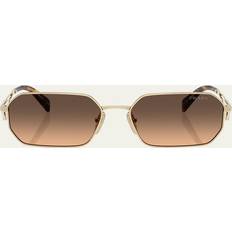 Prada Women Sunglasses Prada Metal Plastic Rectangle Sunglasses - Pale Gold