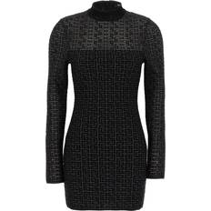 Balmain Women Dresses Balmain Black PB Labyrinth Minidress - EAC Noir/Argent