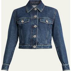 Ferragamo Women Jackets Ferragamo Fitted Denim Jacket - Marmorizza