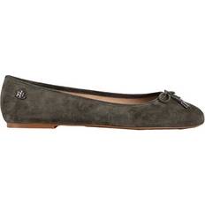 Low Shoes Lauren Ralph Lauren Jayna Suede Flat Woman Ballet Flats - Military Green