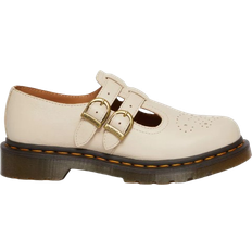 Beige - Schnürung Oxford Dr. Martens 8065 Virginia Leather Mary Jane Shoes - Parchment Beige