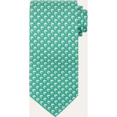 Seta Cravatte Ferragamo Dolphin-Print Silk Tie - Fverde