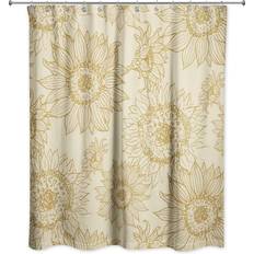 Gold Shower Curtains Designs Direct Large Sunflower Head Shower Curtain 71 x 74