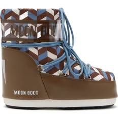 Moon Boot Icon Low Optical-Print Boots - Brown/Elephant Grey