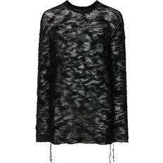 Transparent Jumpers MM6 Maison Margiela Fiammato Mohair Blend Sweater - Black