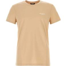 Balmain Man T-shirts Balmain Flocked-Logo Cotton T-shirt - Men - Neutrals