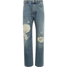 Unisex - XXS Jeans Balenciaga Ripped Straight-Leg Jeans - Unisex - Blue