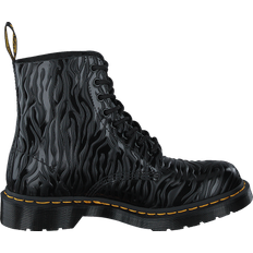 Dr. Martens Dame Ankelstøvletter Dr. Martens 1460 Pascal Zebra Emboss Smooth Leather Ankle Boots - Black