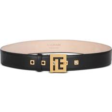 Balmain Women Accessories Balmain Logo-Plaque Leather Belt - Black