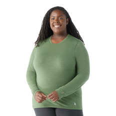 Green - Women Base Layer Tops Smartwool Classic All-Season Merino Base Layer Long Sleeve Plus Top - Fern Green