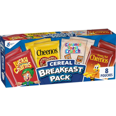 Gluten Free Cereals, Oatmeals & Mueslis General Mills Breakfast Variety Pack Lucky Charms Cheerios Cinnamon Toast Crunch Honey Nut Cheerios 9.14oz 8