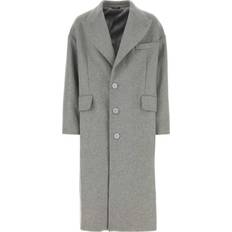 Dolce & Gabbana Gray Coats Dolce & Gabbana Grey Wool Blend Coat Grey