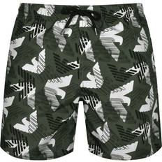 Multicolored Swimming Trunks Logo Swim Shorts - Green