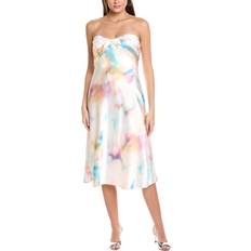 Monique Lhuillier Annika Satin Midi Dress