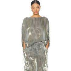 LaPointe Metallic Organza Tunic Top - Metallic Silver