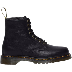 Dr. Martens 1460 Faux Fur Lined Grizzly Leather Lace Up Boots - Black