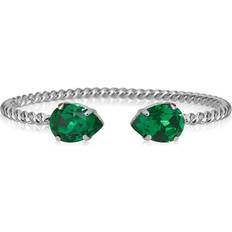 Caroline Svedbom Mini Drop Bracelet Rhodium - Majestic Green