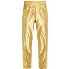 Moncler Unisex Bukser Moncler Polyester Skinnende Gule Sweatpants Med Logo Patch - Gul