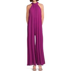 Pink Jumpsuits & Overalls Marina Halter Chiffon Wide Leg Jumpsuit - Fuchsia